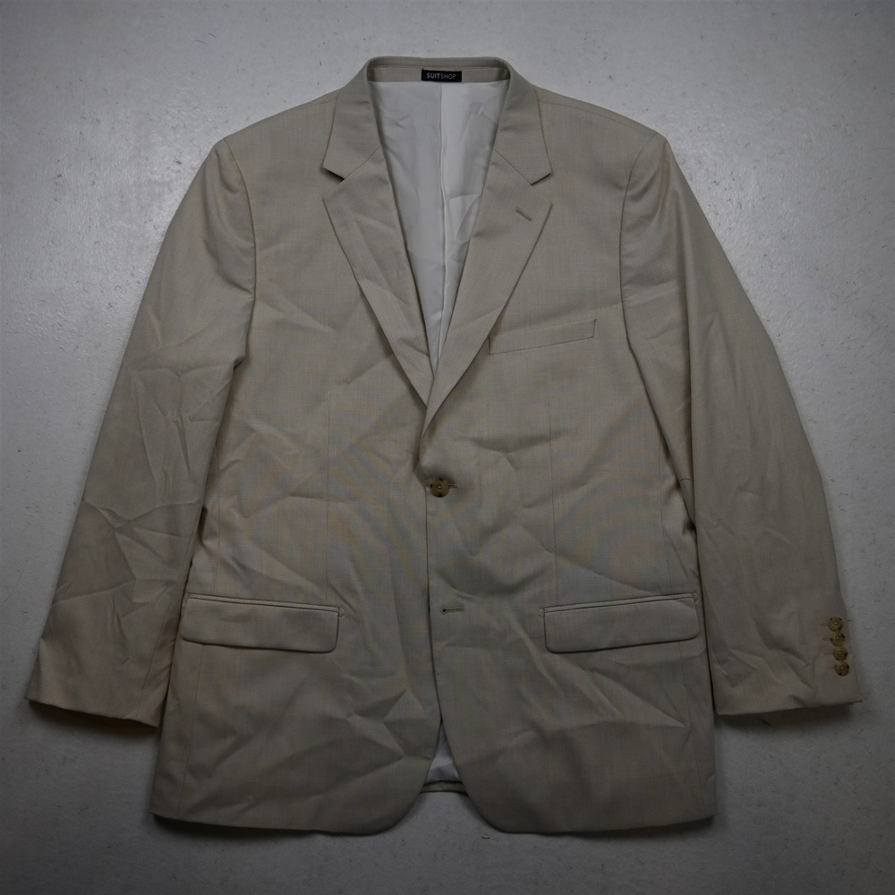 Suitshop 44R Tan Beige Khaki Modern Mens Blazer Suit Jacket Sport Coat